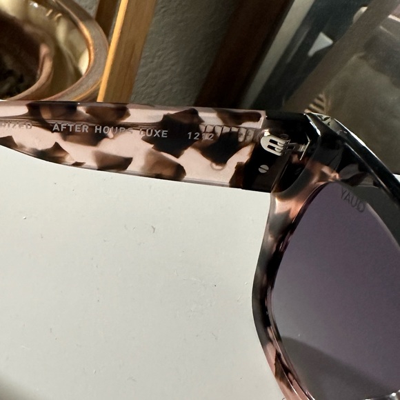 QUAY Australia After Hours Luxe Navy Turquoise Sunglasses winged square - Picture 3 of 4